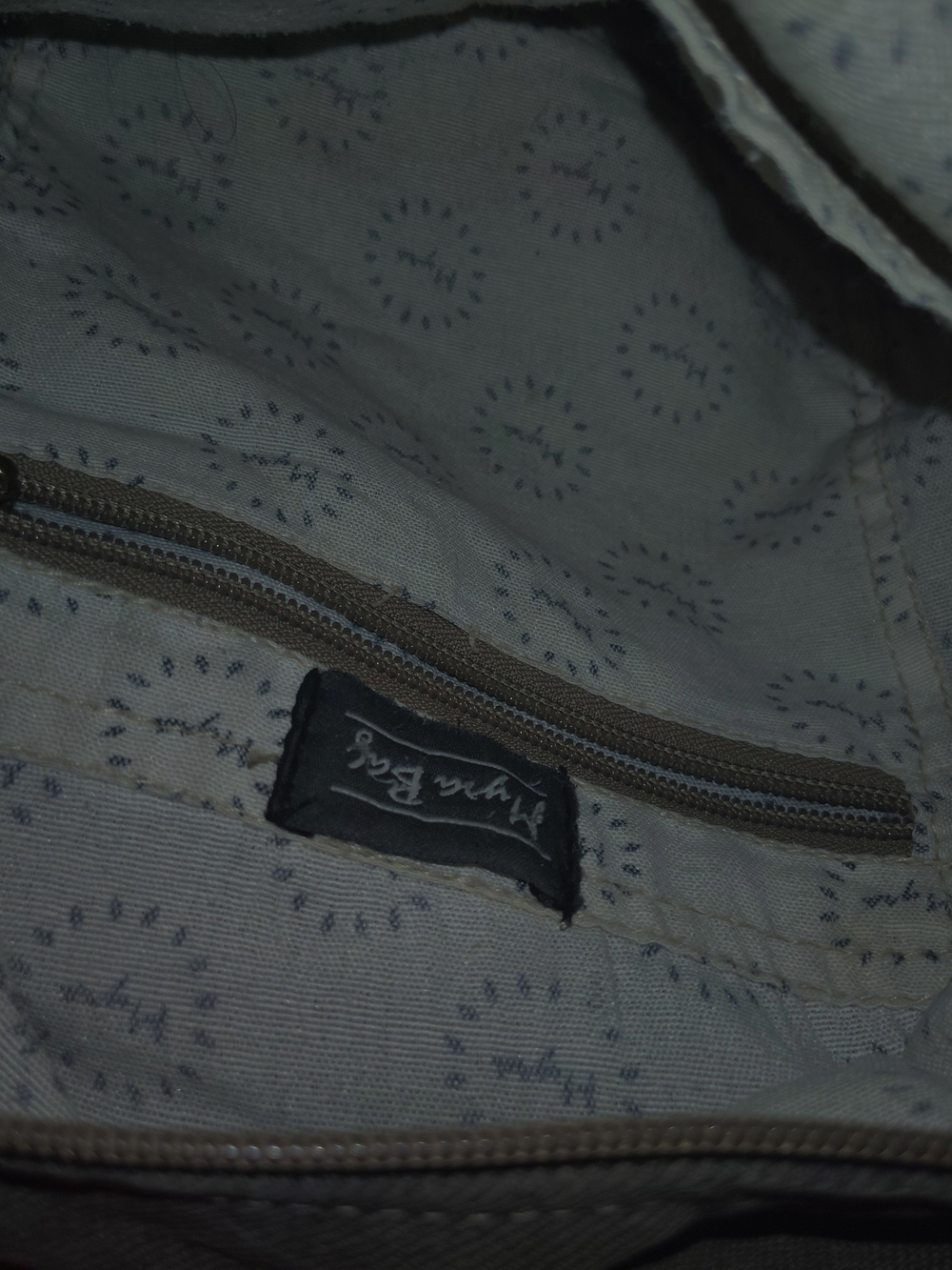 Neutral Canvas Interior Tote with Subtle Print